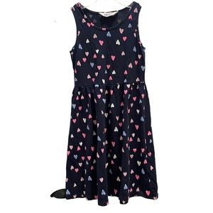 H&M Girls Sleeveless Dress with Hearts Size Medium 100% cotton EUC Blue and pink